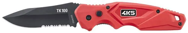 4K5 Tools TK 100 DropPoint Knife 600.100A Klappmesser mit Holster Rot, Schwarz 4K5 Tools