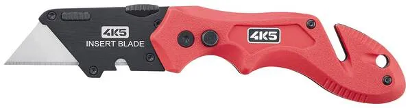 4K5 Tools TK 300 Insert Blade Knife 600.300A Klappmesser mit Holster Rot, Schwarz 4K5 Tools