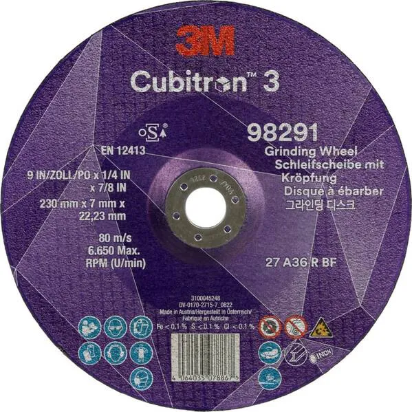Cubitron 98291 Schruppscheibe Durchmesser 230 mm Bohrungs-Ø 22.23 mm 10 St.