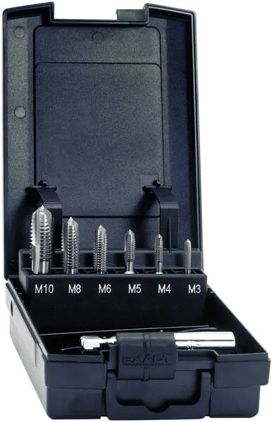 Exact 05937 Einschnittgewindebohrer 7teilig metrisch M3, M4, M5, M6, M8, M10 Rechtsschneidend DIN 3126 HSS 1 Set