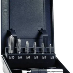 Exact 05937 Einschnittgewindebohrer 7teilig metrisch M3, M4, M5, M6, M8, M10 Rechtsschneidend DIN 3126 HSS 1 Set