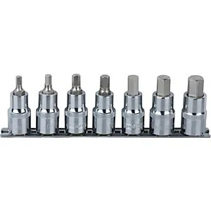 1/2'' CHROMEplus Bit-Stecknuss-Satz kurz, Innensechskant, 7 Teile. KS Tools