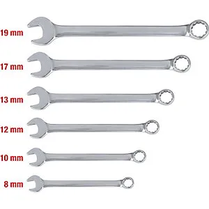 Edelstahl-Ringmaulschlüssel-Satz, 15° Gabelstellung, 6 Teile. KS Tools