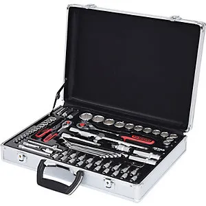 1/4'' + 1/2'' Steckschlüssel-Satz, 70 Teile, Flank Traction. KS Tools