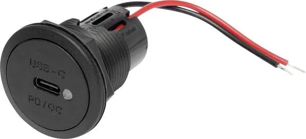ProCar Power USB-C Einbausteckdose PD/QC mit LED max. 30 Watt Belastbarkeit Strom max.=3 12 oder 24 V/DC PRO CAR