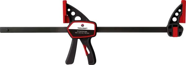 Einhandzwinge 300 x 60 mm 750 Nm TOOLCRAFT TO-4986714 Spann-Weite (max.):300 mm Produktabmessung, Länge: 436 mm Ausladun