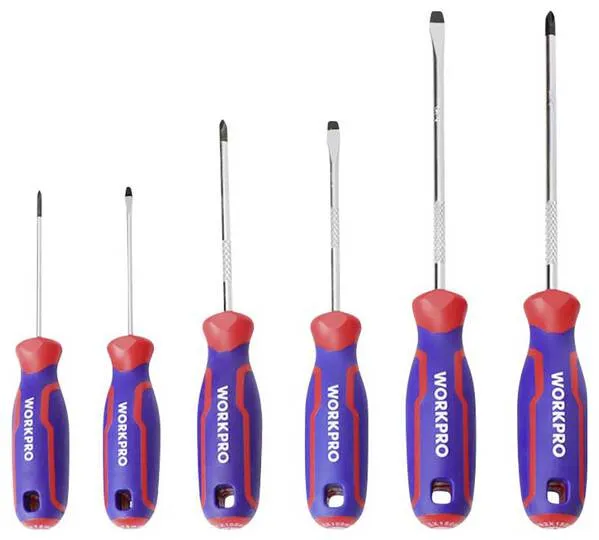WorkPro 6 tlg Universal Schraubendreher-Set PH0, PH1, PH2