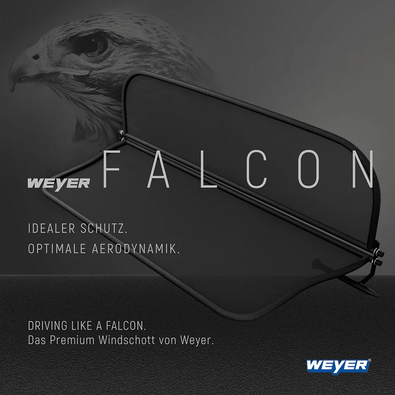 WEYER, Passform Weyer Falcon Premium Windschott passend für Porsche 911 Typ 997 2007-2012, Stahl, Textil, Schwarz