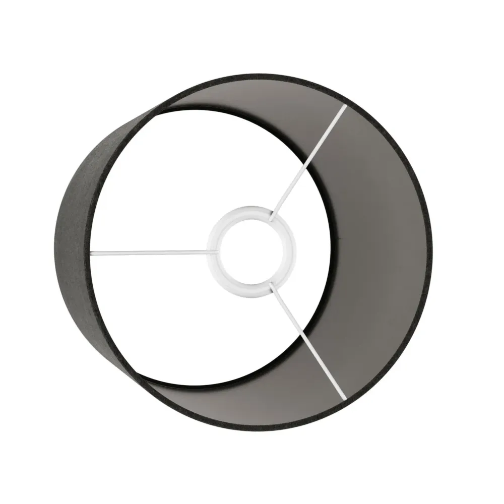 Zylinder-Schirm M aus Stoff mit E27-Fassung – Made Italy – Dunkelgraue Wolle