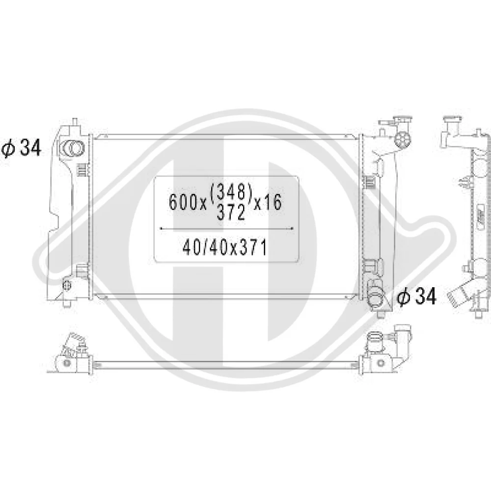164000D200 Kühler Motorkühlung für TOYOTA COROLLA 01/2002 DCM3232
