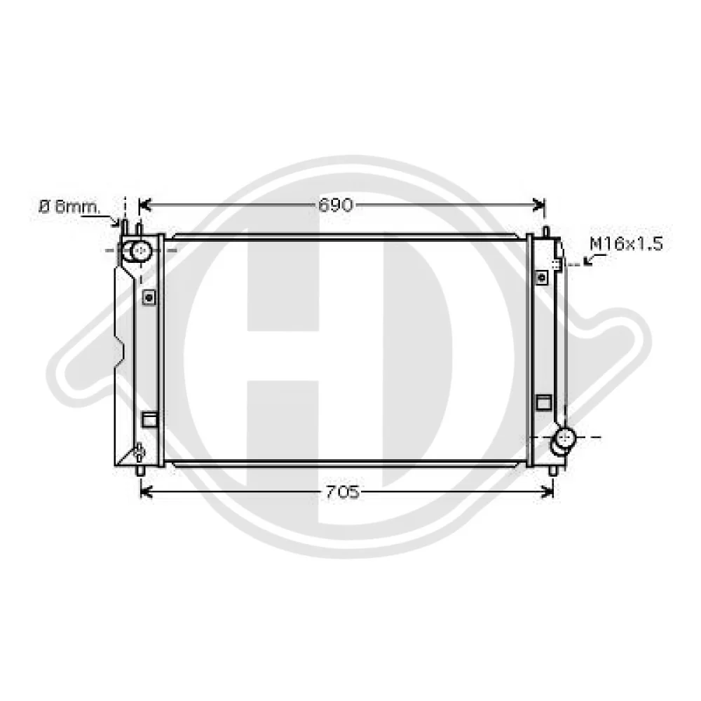 164000G020 Kühler Motorkühlung für TOYOTA COROLLA 01/2002 DCM3283