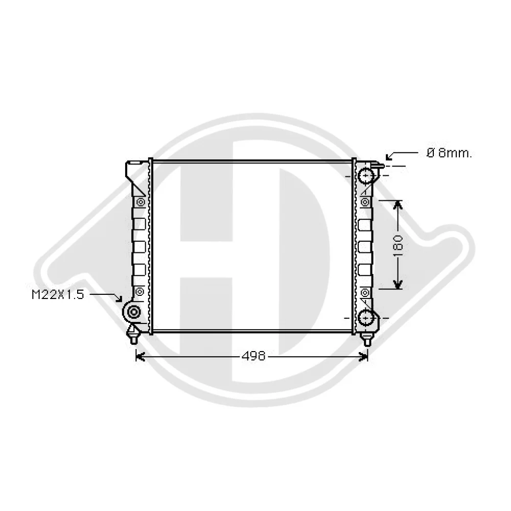171121253CH Kühler Motorkühlung für VW GOLF I/II 1,6/1,8 DCM3378
