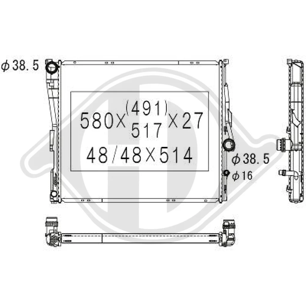 17113415693 Kühler Motorkühlung für BMW X3 E83 09/2006->> DCM1586