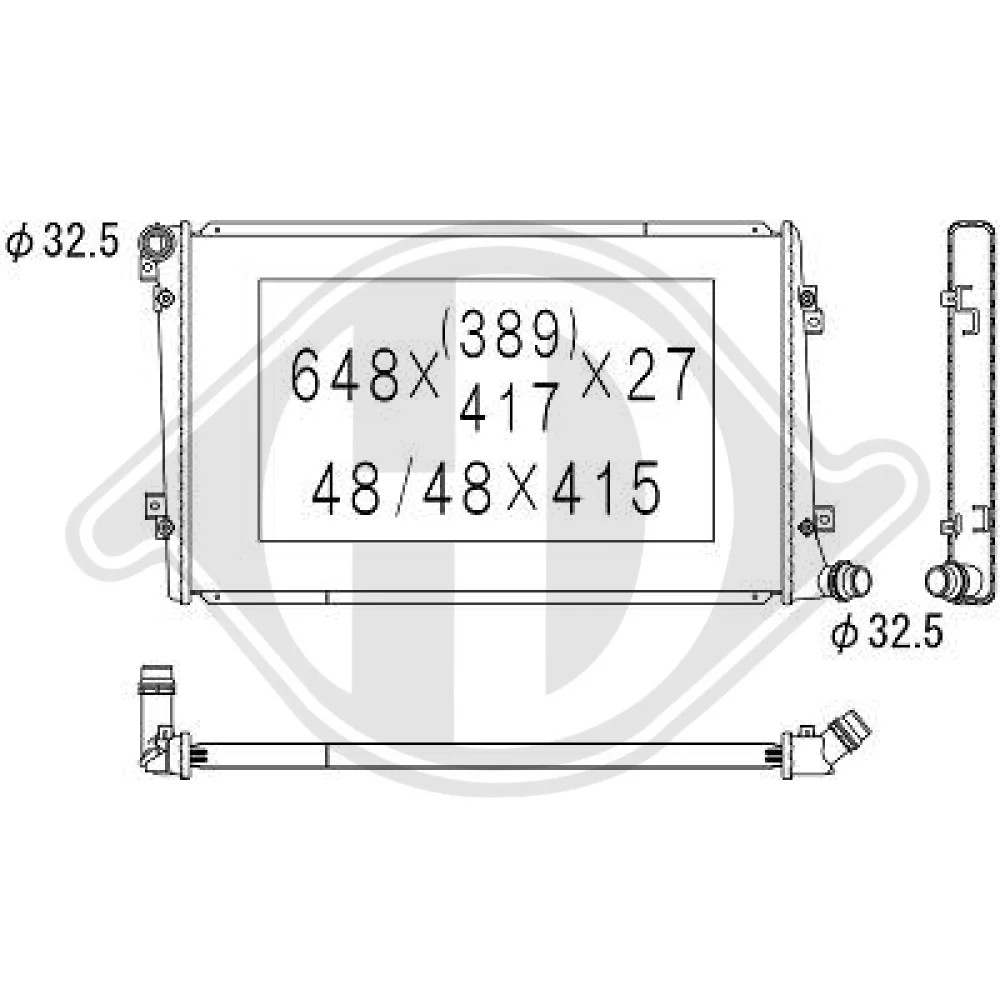 1K0121251AK Kühler Motorkühlung für VW PASSAT 3C 1,9 TDI DCM3454