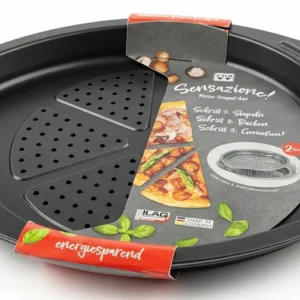 Sensazione! Pizza-Stapel-Set – 2-teilig, perforiertes Blech für extra knusprigen Boden 🍕 Neuware