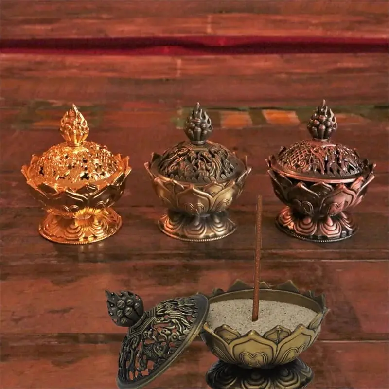 Räucherstäbchenhalter Lotus bronzefarbig
