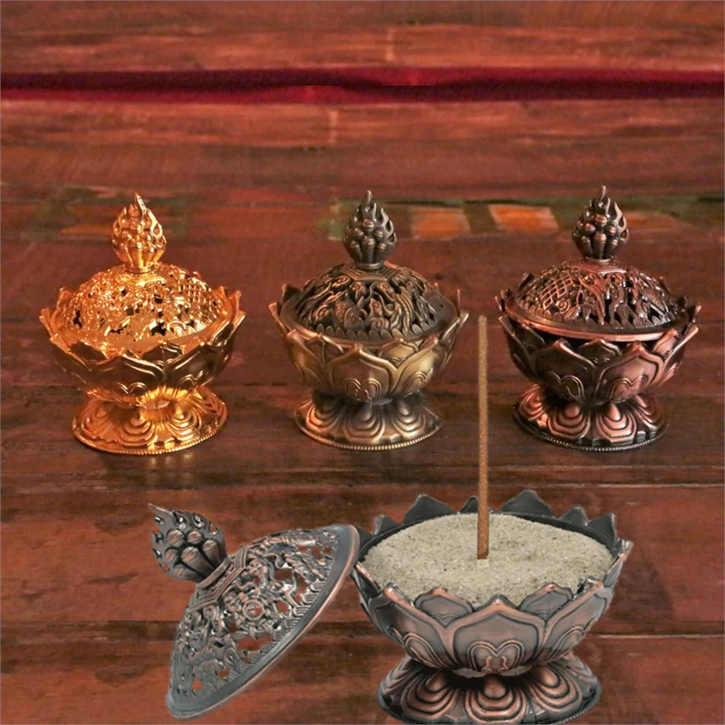 Räucherstäbchenhalter Lotus kupferfarbig